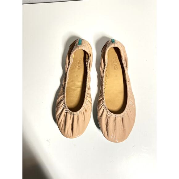 Tieks EUC Blush Pink Nude Patent Leather Foldable Ballet Flats Shoes Size 6 - Picture 2 of 7